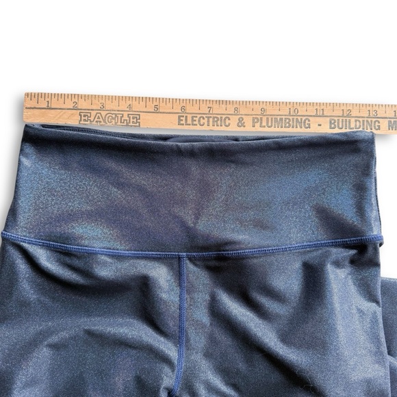 ZYIA ACTIVE Navy Blue Shimmer Twilight Luxe Leggings 24" Iridescent Womens 6-8 - Picture 12 of 15